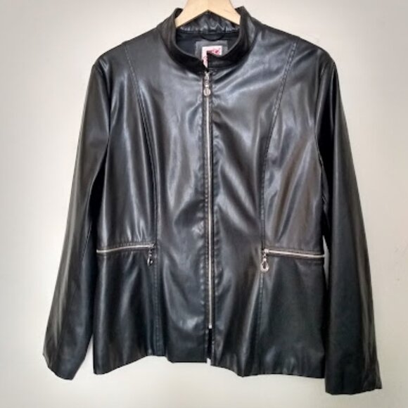 Black Faux Leather Jacket - Picture 1 of 16